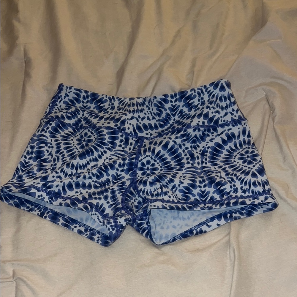 Blue Patterned Women's Shorts
